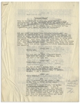 Two Copies of The Three Stooges' Famous ''Niagara Falls'' Skit: (1) 2pp. With Curly Joe, Signed by Moe Howard at Top of Page 1; (2) 7pp. With Curly Joe, Annotated by Moe Throughout -- Very Good